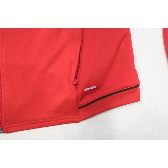 Adidas Track Jacket Climalite Red Full Zip Performance Athletic Womens Sz XL - Picture 6 of 10